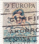 Stamps Spain -  EUROPA CEPT-1973 Mosaico romano de Mérida (Q)