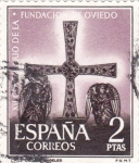 Sellos de Europa - Espa�a -  XII Centenario de la fundación de Oviedo- Cruz de los Angeles     (Q)