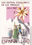 Sellos de Europa - Espa�a -  XXV Festival Folckorico de los Pirineos Jaca 1987(Q)