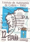 Stamps Spain -  Estatuto de Autonomía de Galicia-1980    (Q)