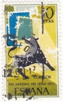 Stamps Spain -  Día Mundial del sello-1965     (Q)