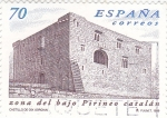 Sellos de Europa - Espaa -  ZONA DEL BAJO PIRINEO CATALÁN- Castillo de Oix (Girona)    (Q)