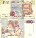 monedas de Europa - Italia -  1000 liras