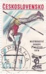 Stamps : Europe : Czechoslovakia :  CAMPEONATO EUROPEO DE ATLETISMO- PRAGA- 78   Salto de Pértiga