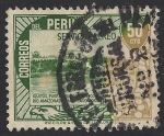 Stamps Peru -  Vista de Iquitos.