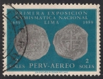 Stamps : America : Peru :  PRIMERA EXPOSICIÓN NUMISMATICA NACIONAL, LIMA.