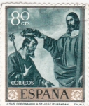 Sellos de Europa - Espa�a -  PINTURA-Jesús Coronando a San José  -(Francisco de Zurbarán) (R)