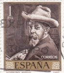 Stamps Spain -  PINTURA- Autorretrato   - (Joaquín Sorolla) (R)