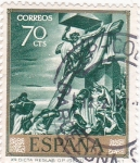 Stamps Spain -  PINTURA- Cristo Dicta Reglas...- (José Mª Sert) (R)