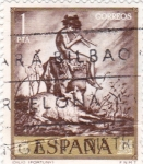 Stamps Spain -  PINTURA- Idílio - (Mariano Fortuny) (R)