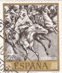 Stamps Spain -  PINTURA- Batalla de Tetuán - (Mariano Fortuny) (R)