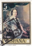 Stamps Spain -  PINTURA- Isabel II - (Vicente López Portaña) (R)
