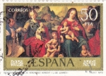 Sellos de Europa - Espa�a -  PINTURA-Desposorios místicos del venerable Agnesio- (Juan de Juanes) (R)