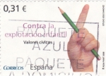 Stamps Spain -  VALORES CÍVICOS- Contra la explotación infantil   (R)