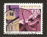 Stamps Switzerland -  1654 A - Violín e iglesia