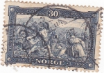 Stamps : Europe : Norway :  BATALLA DE STIKLESTAD -1030