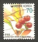 Stamps North Korea -  Flor y fruto, arctous ruber
