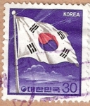 Stamps South Korea -  bandera