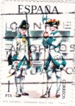 Sellos de Europa - Espaa -  Sargento y Granadero de Toledo 1750-UNIFORMES MILITARES   (S)