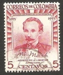 Sellos de America - Colombia -  498 - Centº del nacimiento de José Martí