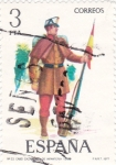Stamps Spain -  Cabo 2º de Infantería Cazadores 1860-UNIFORMES MILITARES   (S)