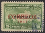 Stamps Costa Rica -  MAPA DE LA ISLA DEL COCO Y NAVES DE COLÓN.