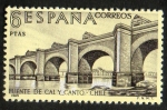 Sellos de Europa - Espa�a -  1943- Forjadores de América. Puente de Cal y Canto sobre el río Mapocho.