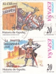 Sellos de Europa - Espa�a -  El Cid y La Dinastía Trastamara-HISTORIA DE ESPAÑA-(S)