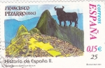 Stamps Spain -  Francisco Pizarro-1532-HISTORIA DE ESPAÑA II    (S)