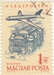 Stamps Hungary -  Avión sobrevolando- Budapest 