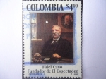 Stamps Colombia -  FIDEL CANO - Fundador del periódico ¨El Espectador¨- 90° Aniv. de su fundación, 1887 al 1977. 