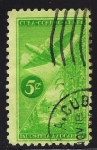 Stamps Cuba -  Cuatrimotor y caña de azúcar.