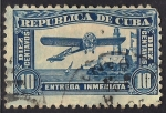 Stamps America - Cuba -  AEROPLANO Y CASTILLO MORRO.