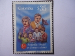 Stamps Colombia -  Seguridad Social en Comunicaciones. 75° Aniversarios, para los funcionarios Postales y Telegráficos.