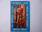 Stamps Colombia -  Instituto Colombiano de Bienestar Familiar -Madre y Niño- Derechos del Niño - 10° aniversarios,1959-