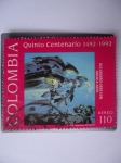 Stamps Colombia -  Alejandro Obregón (1920-1992) - Aguila Azul -Quinto Centenario del Descubrimiento de América-1492-19