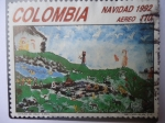 Stamps Colombia -  Navidad 1992 - Pintura de:Catalina del Valle (Edad 6 años)