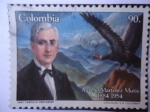 Stamps Colombia -  Aurelio Martínez Mutis (1884-1945, Peta y escritor) Cóndor de los Andes