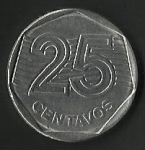 monedas del Mundo : America : Brasil :  VEINTICINCO CENTAVOS BRASIL (FRONTAL)