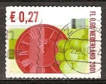 Stamps Netherlands -  Navidad. Reloj y uvas autoadhesivos de goma.
