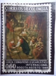 Stamps Colombia -  XXXIX Congreso Eucarístico Internacional, Bogotá-Agosto 1968  - Oleo: reunión del Maná.