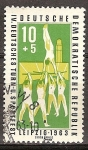 Stamps Germany -  IV.Conmemorativa gimnasia alemanes y el festival de deportes en Leipzig-DDR.