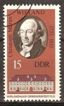 Stamps Germany -  Christoph Martin Wieland (1733-1813) y Wieland casa Oßmannstedt-DDR.