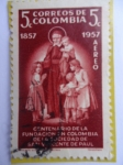 Stamps Colombia -  Centenario de la Fundaciñon Colombia de la Sociedad de San Vicente de Paul 1857-1957 