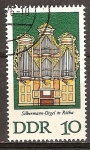 Sellos de Europa - Alemania -  Órgano Silbermann.Iglesia de San Jorge , Rötha en Leipzig-DDR.