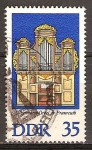 Stamps Germany -  Órgano Silbermann.Iglesia , Fraureuth en Werdau-DDR.  