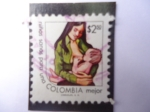 Sellos del Mundo : America : Colombia : Niños Sanos para una Colombia mejor - Bebé en pecho.