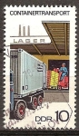 Stamps Germany -  Contenedor de tráfico.Carga de Contenedor-DDR.
