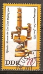 Stamps Germany -   Museo óptica de Carl-Zeiss-Jena(Microscopio Zeiss,1873)DDR. 