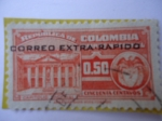 Sellos de America - Colombia -  Capitolio Nacional-Correo extra-rápido